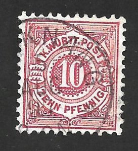 German State Wurttemberg 1875 - U - Scott #60