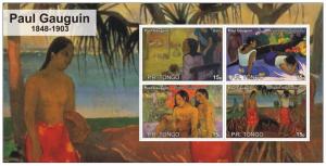 TONGO SHEET IMPERF CINDERELLA ART PAINTINGS GAUGUIN