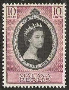 Perlis  Sc. 28  mint, hinged.  1953  Coronation.  (P326)