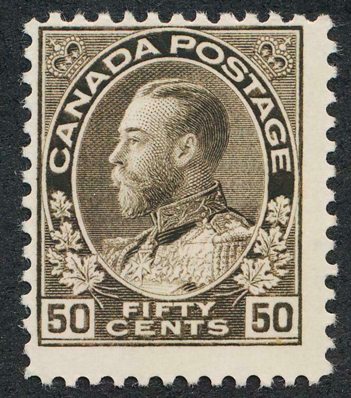 CANADA 120 MINT FINE LH 50c ADMIRAL BLACK BROWN