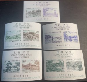 KOREA # 439a-443a-MINT NEVERT/HINGED--COMPLETE SET OF SOUVENIR SHEETS--1964