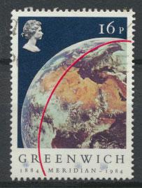 Great Britain SG 1254 - Used bluer sky shade - Greenwich Meridian