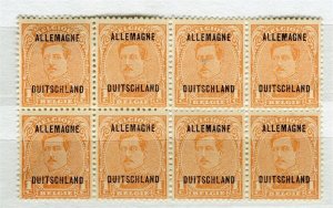 BELGIUM; 1918-20 early Albert ALLEMAGNE Optd. issue 1c. Mint BLOCK