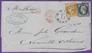 1857 FRANCE FLS, SHIP RANTA 6 Cancel, Bureau Maritime Le Harve PMark to USA!