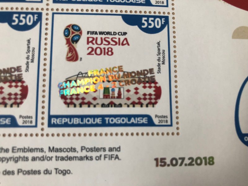 Togo 2018 Overloaded FRANCE CHAMPION FIFA World Cup Russia Football-