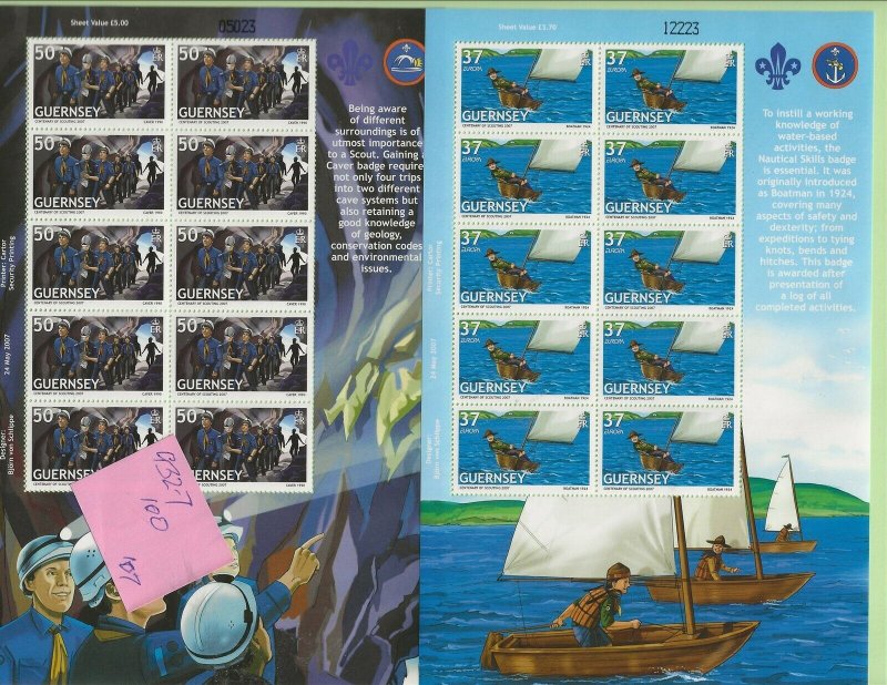 GB - GUERNSEY Sc 932-37 NH issue of 2007 - MINISHEETS - SCOUTS - EUROPA. Sc$100