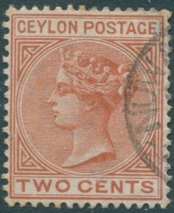 Ceylon 1883 SG146 2c pale brown QV FU (amd)