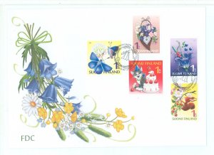 Finland 1458a-e 2014 Greetings (set of five) on an unaddressed cacheted first day cover