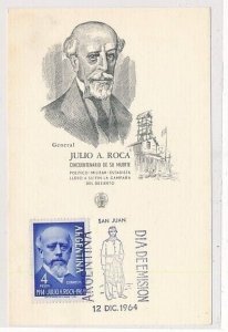 D029964 Julio A. Roca Maximum Card Argentina 1964