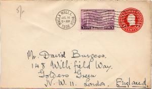 United States Washington Walla Walla 1936 machine  3c Oregon on 2c Washington...