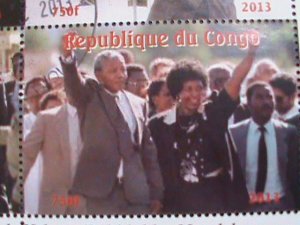 ​CONGO-2013-FAMOUS PERSON-NELSON MANDELA -CTO S/S VF WE SHIP TO WORLD WIDE.