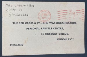 1942 British POW In Stalag 8B Parcel Card Cover To London England B Presley