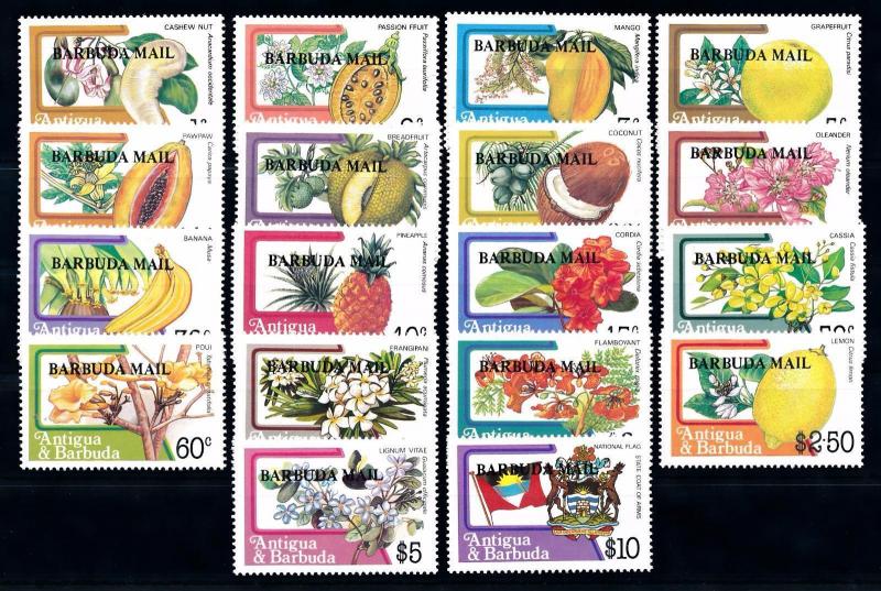 [62736] Barbuda 1983 Flora Flowers Blumen Fruit Overprint Barbuda Mail MNH