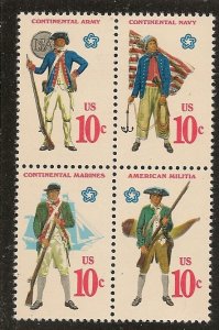 USA   Scott  1568a  Uniforms   MNH  Block