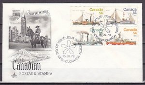 Canada, Scott cat. 776-779. Steamships issue. First day cover. ^