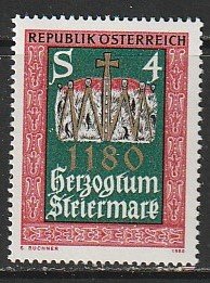 1980 Austria - Sc 1159 - MNH VF - 1 single - Duchy of Styria