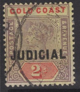 GOLD COAST Bft5 1899 2/= LILAC & RED/YELLOW USED