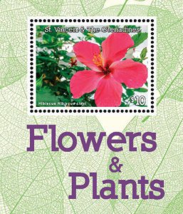 St. Vincent 2016 - Flowers and Plants, Flora, Hibiscus - Souvenir Sheet - MNH