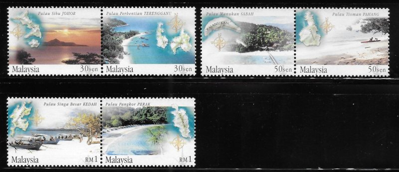 Malaysia 2002 islands and beaches Sc 889-891 MNH A1716