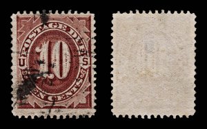 4276: United States of America SG D225 10c Red-Brown. Postage Due. 1884. Sc# ...