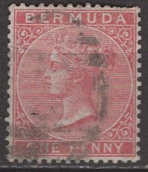 Bermuda; 1865: Sc. # 1: O/Used Single Stamp