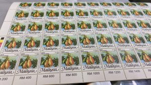 *FREE SHIP Malaysia Definitive National Fruits 1986 Papaya (sheetlet) MNH