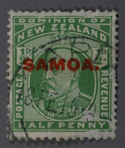 Samoa #114 Used Fine/VF HRM Place Cancel Red Overprint SAMAOA