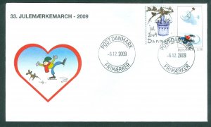 Denmark Cover. 2009. Dog,Skate.Post DK “Christmas Seal Walk # 33 Sc# 1448A. #10