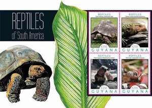 Guyana - 2012 - Reptiles Of South America - Sheet Of 4  - MNH