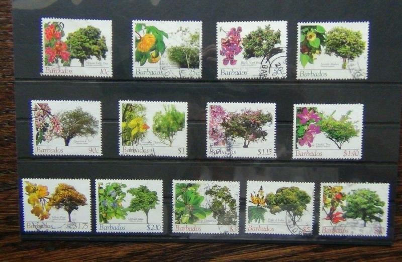 Barbados 2005 Flowering Trees values to $10 used 