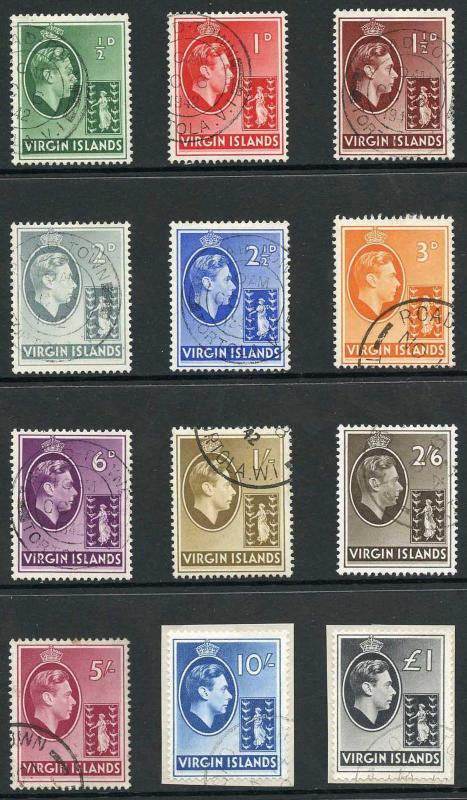 British Virgin Islands SG110a/21 Set of 11 (5/- tone spot) Fine Used