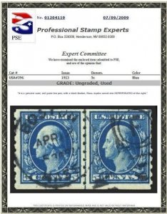 U.S. #396 Used F-VF Joint Line Pair w/ Crowe COA