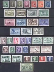 Canada 1950-1963 G Official COMPLETE Scott O16-O49+CO2+EO2 MVLH* Cat $320