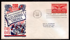 US C40 Alexandria,VA Cachet Craft Boll Typed FDC