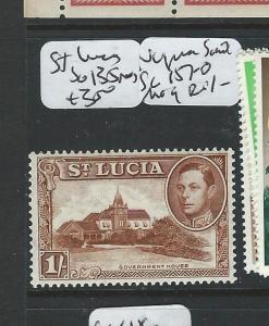 ST LUCIA (PP1308B) KGVI 1/-  SG135   MOG