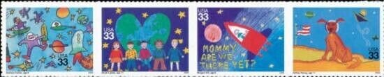 US Stamps Scott 3414-17- Stampin' the Future, Strip of 4- MNH 33c 2000 