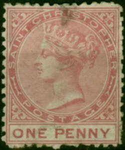 St Christopher 1870 1d Dull Rose SG1 Good MM