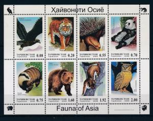 [34576] Tajikistan 2006 Wild Animals Mammals Tiger Porcupine Bear Owl MNH Sheet