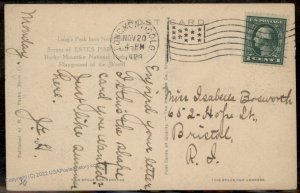 USA 1923 Colorado Longs Peak Estes Park Flag Cancel Cover 94363