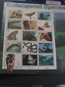 ​UNITED STATES 1996 -SC#3105 ENDANGERED SPECIES-ANIMALS-MNH SHEET-VERY FINE