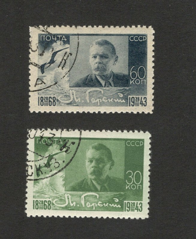 Soviet Union-RUSSIA-USED STAMPS-75th birthday of Maksim Gorky-1943.