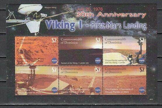 Dominica, Scott cat. 2578. Viking 1, First Mars Landing sheet. ^