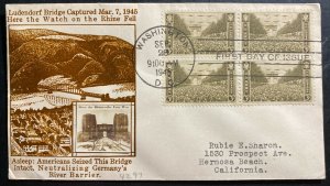 1945 Washington DC USA Patriotic cover To Hermosa Beach Ludendorf Bridge Capture