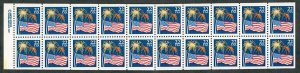 2276a Flag and Fireworks MNH booklet pane of 20