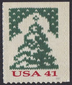 US 4208 Holiday Knits Christmas Tree 41c single (from booklet of 20) MNH 2007