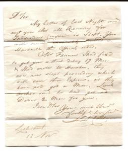 MS2629 1790 GB MILITARY *Cornet Lee* Letter DRAGOONS Hartwell Bucks RECRUITMENT