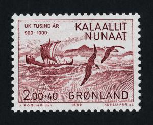 Greenland B10 MNH Eric the Red, Longboat, Birds