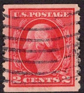 US Stamp #413 2c Washington Coil USED SCV $50