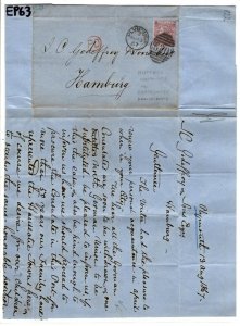 GB Cover Historic Contents Re CONSULATES Hamburg Hanseatic EL Letter 1867 EP63 