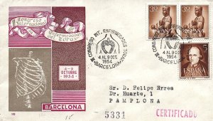 1954 Spain special cancel cover Health thorax  medicine Asthma